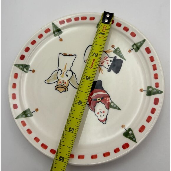 Bath & Body Works Christmas Candle Plate Set of 2 Snowman Santa Angel Vintage - Picture 5 of 7
